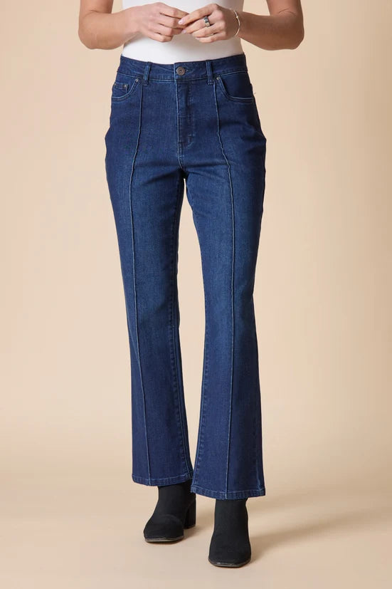 Seamed Ankle Flare Stretch Denim Jean