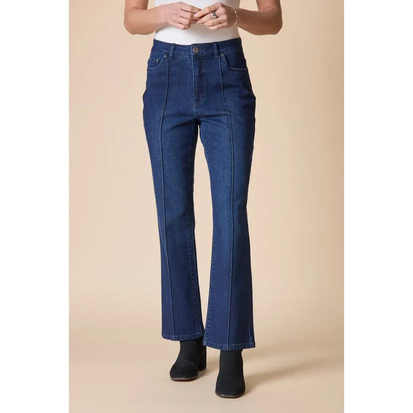 Seamed Ankle Flare Stretch Denim Jean - Zinnias Gift Boutique