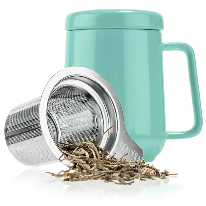 Peak Porcelain Ceramic Mug with Metal Infuser 19oz - Zinnias Gift Boutique