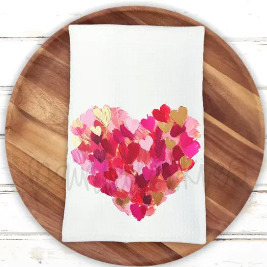 Microfiber Tea Towel Hearts - Zinnias Gift Boutique