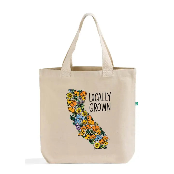 California Locally Grown Everyday Tote Bag - Zinnias Gift Boutique