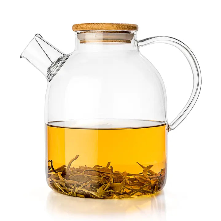 Large Glass Teapot and Kettle 60oz - Stove-Top Safe - Zinnias Gift Boutique