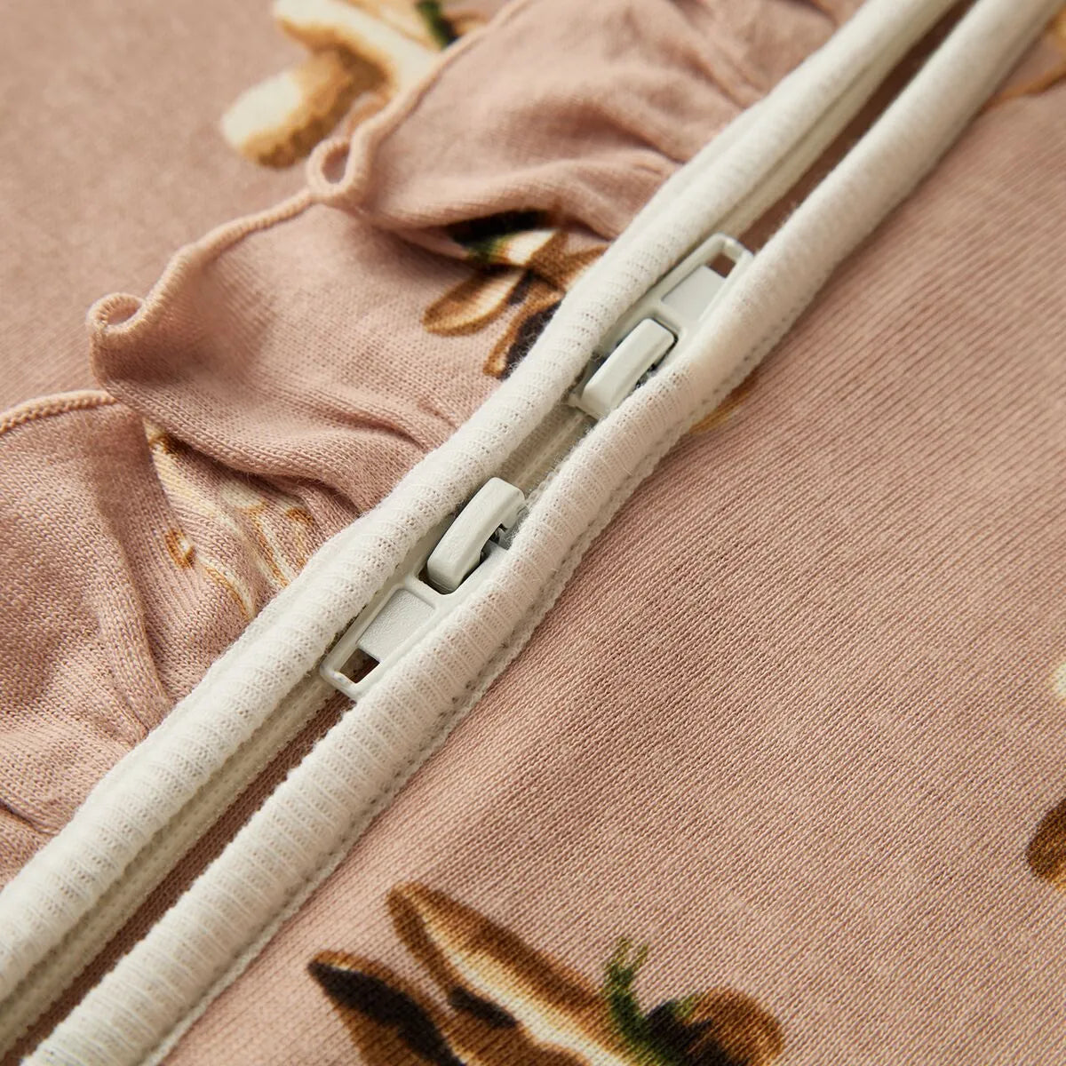 Organic Cotton Ruffle Footed Romper Mushroom - Zinnias Gift Boutique