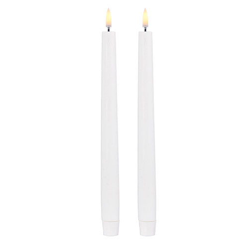 11&quot; Uyuni White Taper Candles - Zinnias Gift Boutique