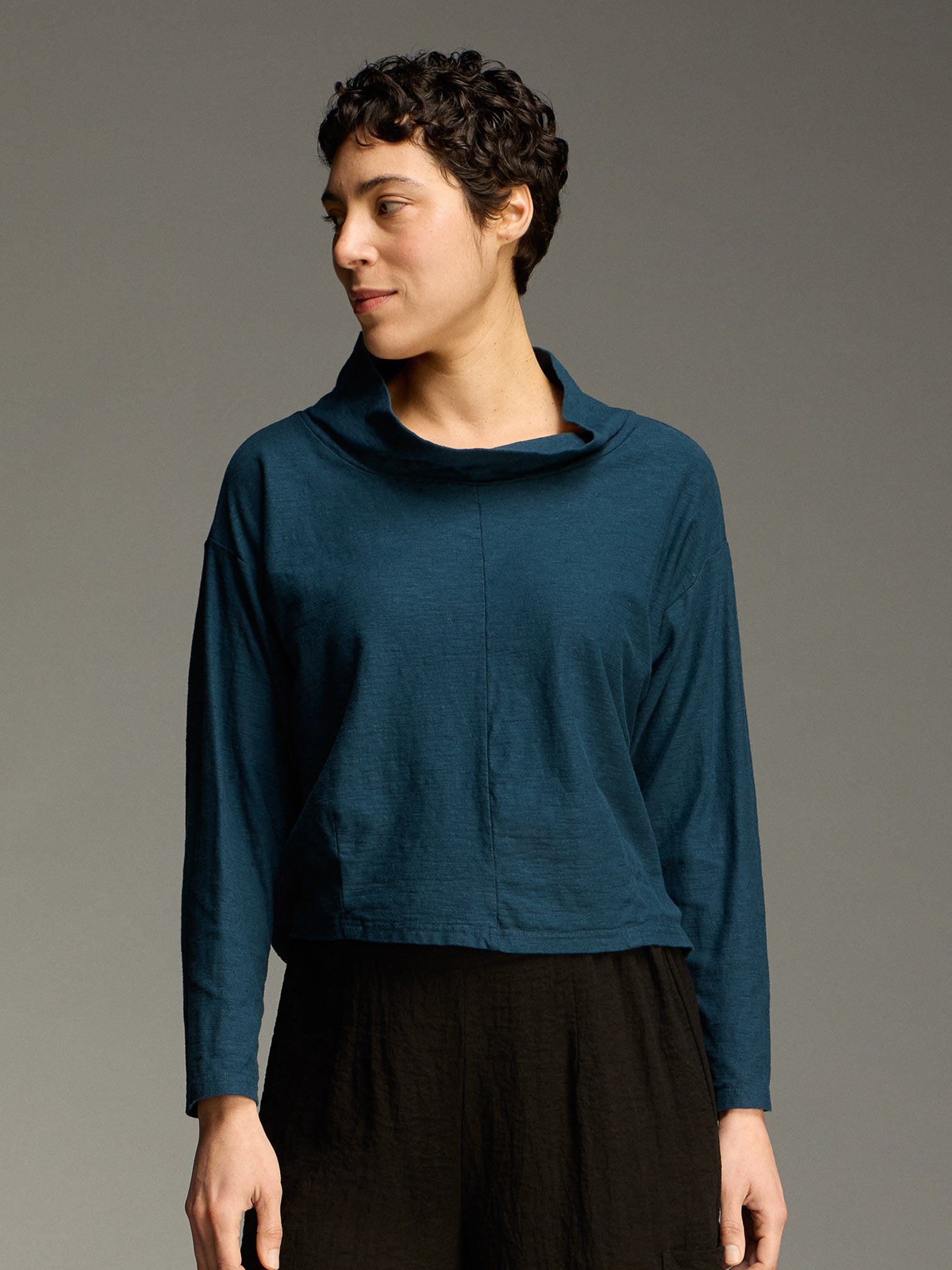 Long Sleeve Cowl Top