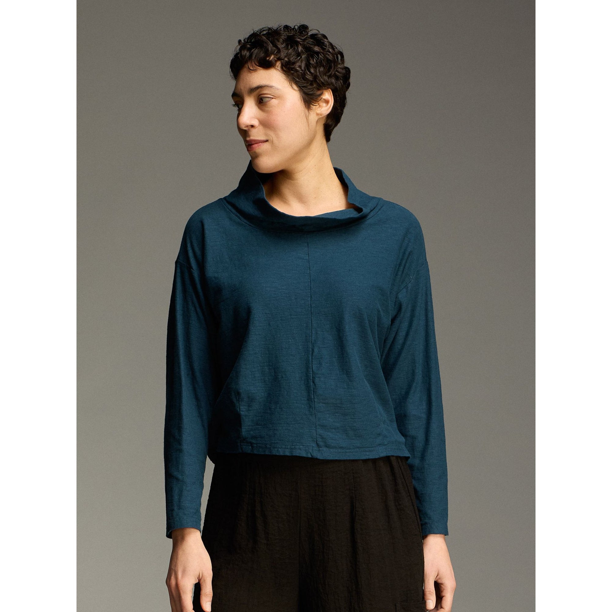 Long Sleeve Cowl Top - Zinnias Gift Boutique