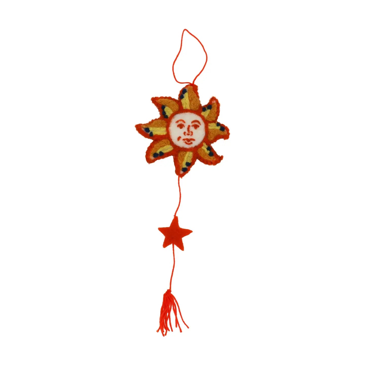 Celestial sun Felt Charm Pure Wool Home Ornament - Zinnias Gift Boutique