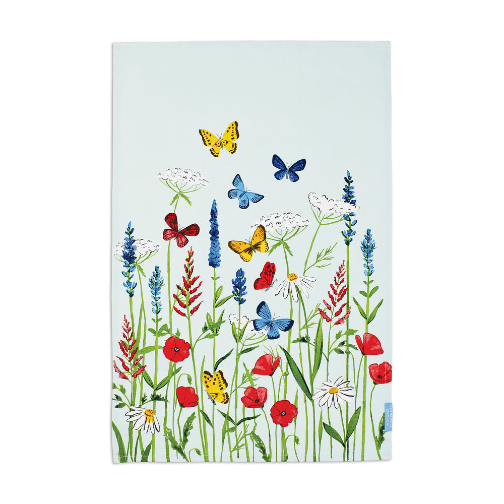 Tea Towel Cotton Butterfly Garden - Zinnias Gift Boutique