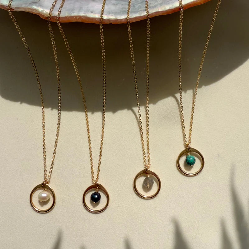 Kirra Necklace - Gold Fill White Pearl