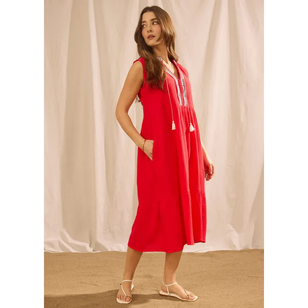 Sleeveless Tiered Midi Dress - Zinnias Gift Boutique