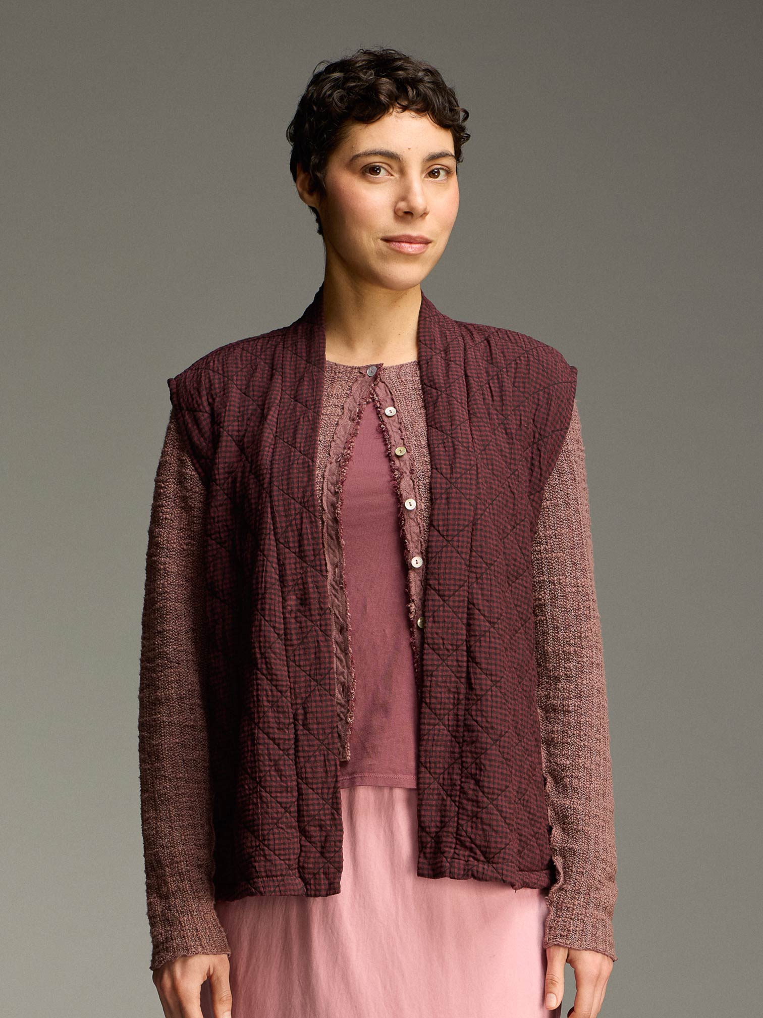 Open Check Vest
