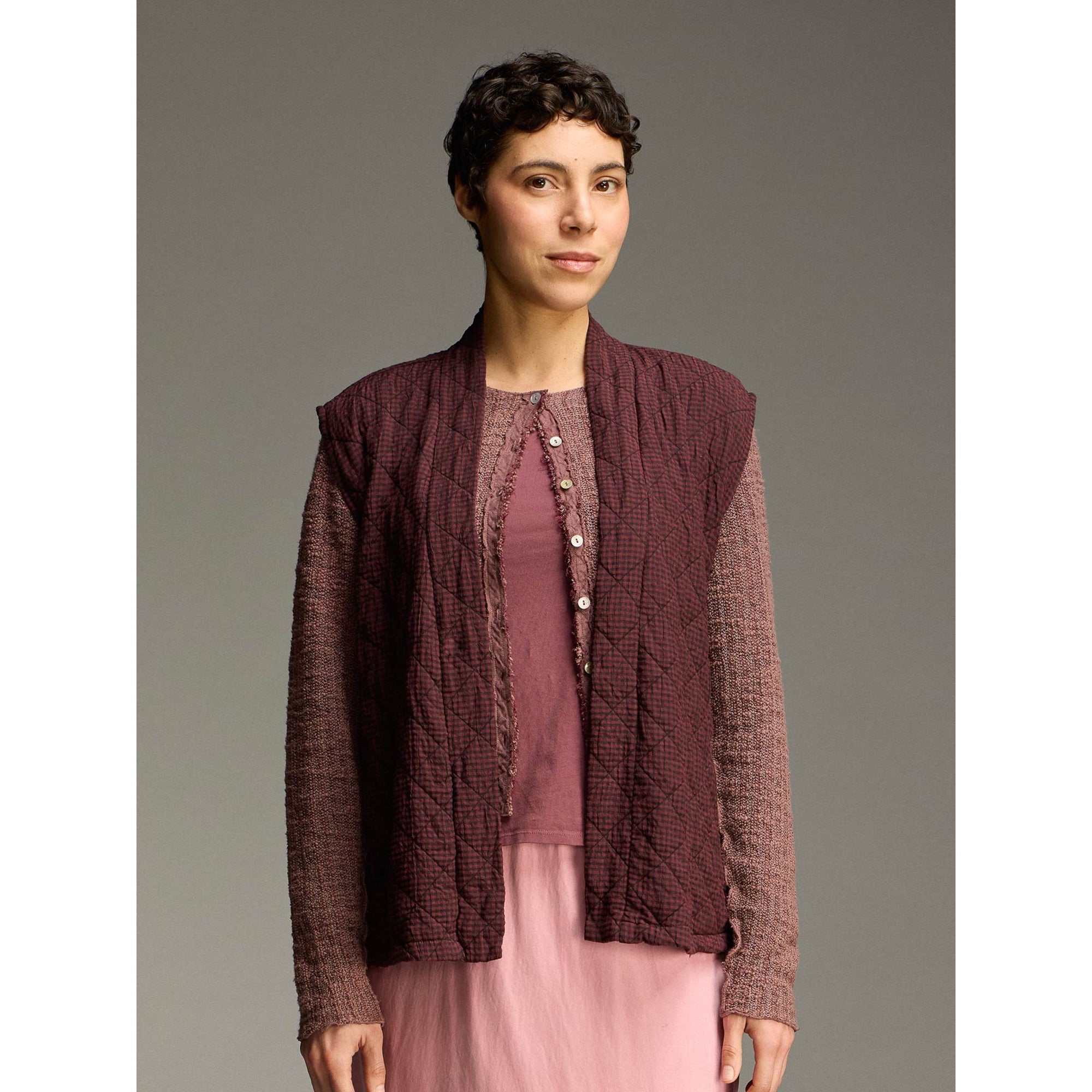 Open Check Vest - Zinnias Gift Boutique