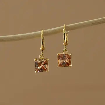 Square Birthstone Huggies - Zinnias Gift Boutique