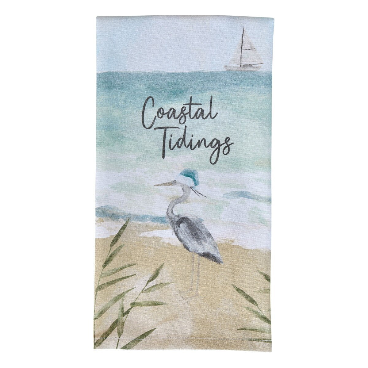 Coastal Tidings Dishtowel - Zinnias Gift Boutique