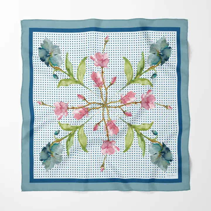 Silk Watercolor Scarf Boxed - Zinnias Gift Boutique