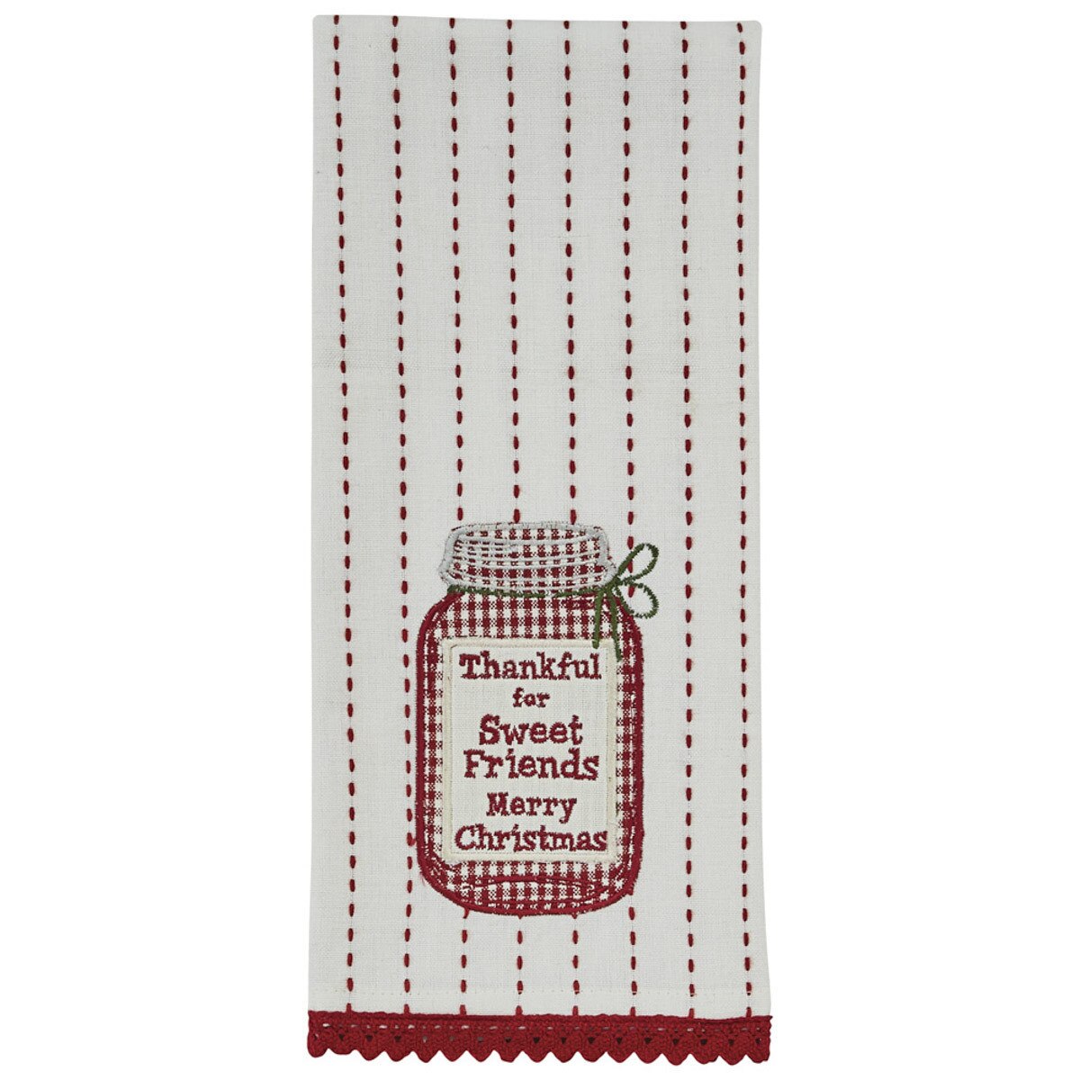 Sweet Friends Applique Dishtowel - Zinnias Gift Boutique