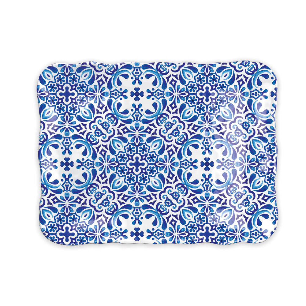 Indigo Seas Melamine Cookie Tray - Zinnias Gift Boutique