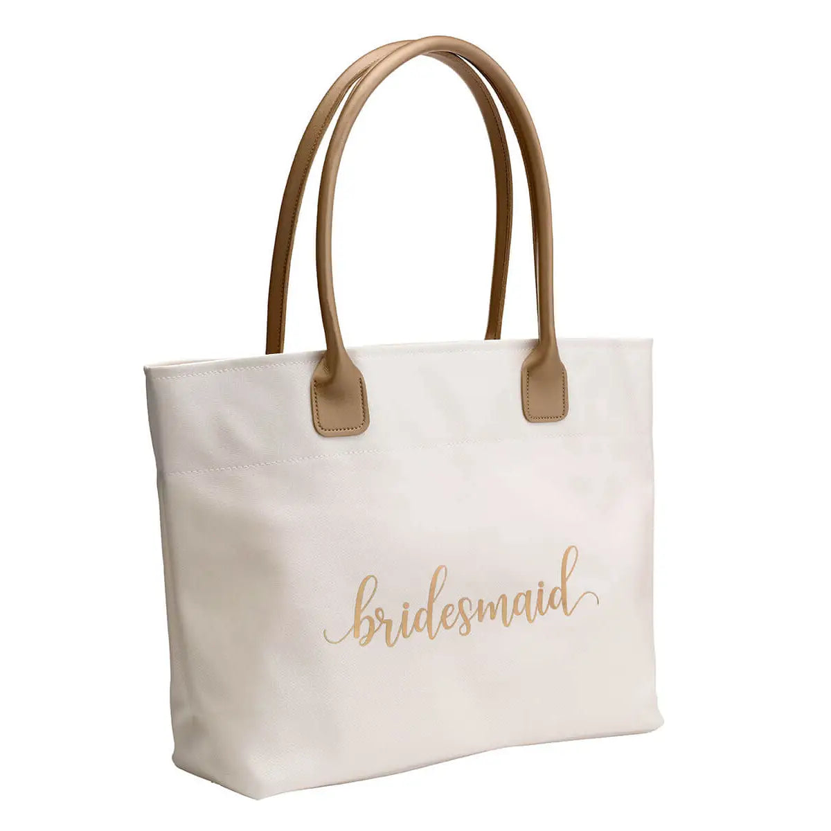 Gold Bridesmaid Wedding Tote Bag - Zinnias Gift Boutique
