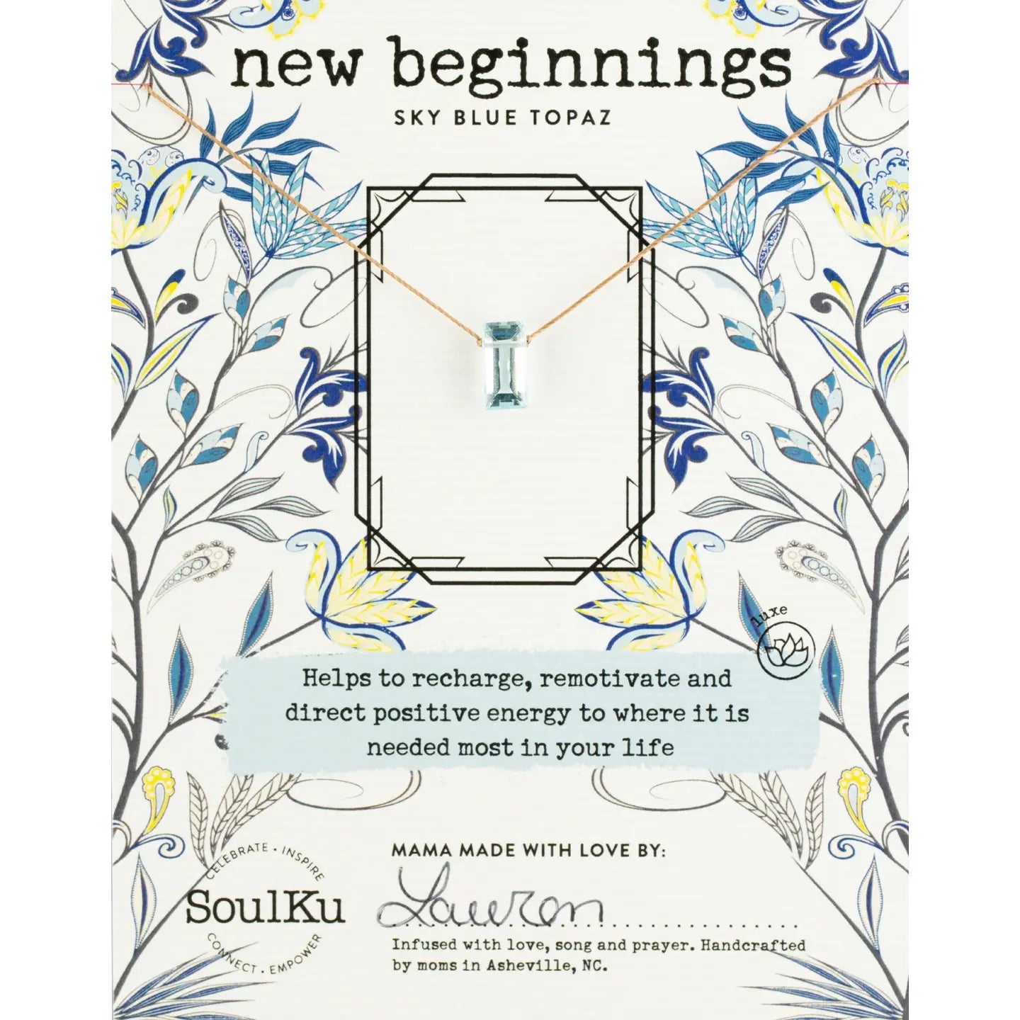 New Beginnings Sky Blue Topaz - Zinnias Gift Boutique