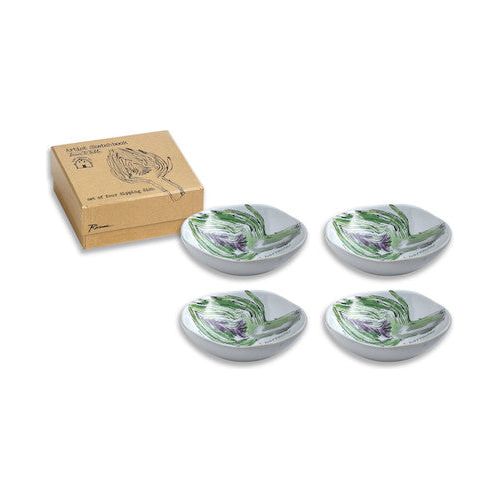 Artichoke dipping dish set of 4 - Zinnias Gift Boutique