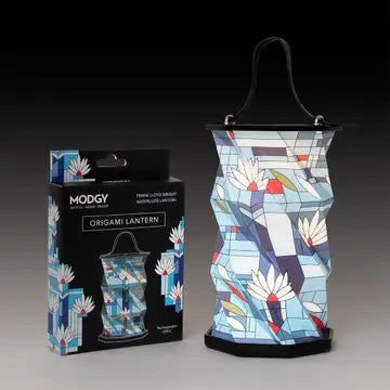 Modgy Origami Lantern displayed with intricate paper folding and vibrant colors, perfect for decorative lighting and festive occasions.