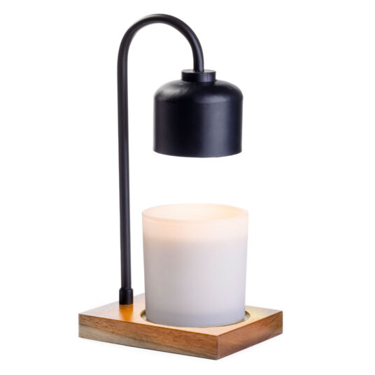 Arched Candle Warmer Lamp Black & Wood - Zinnias Gift Boutique