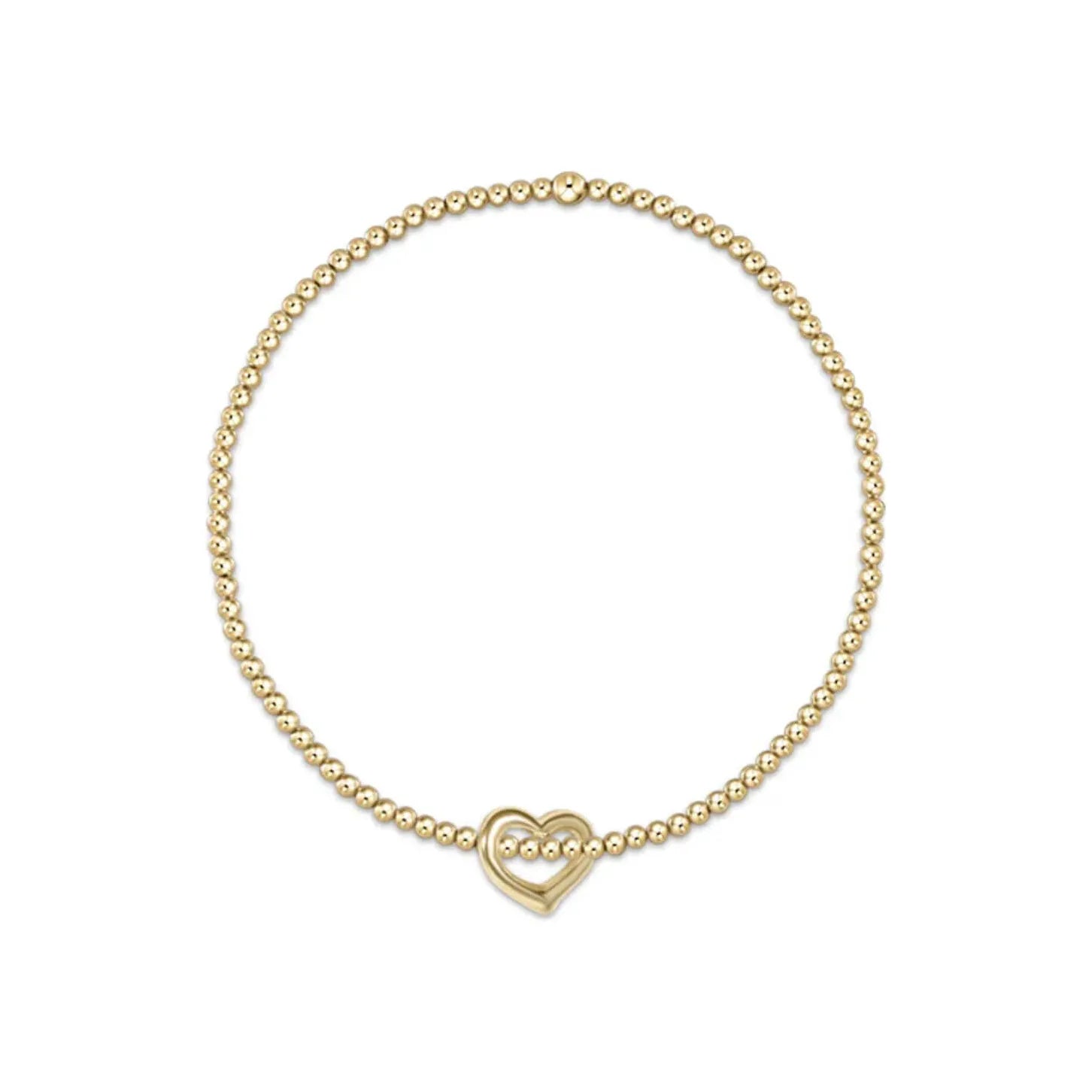 Enewton Extends - Classic Gold 2.5mm Bead Bracelet - Love Gold Charm - Zinnias Gift Boutique