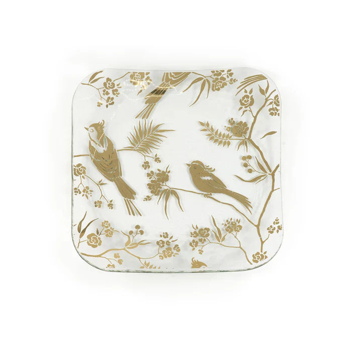 8" Birdsong Small Square Plate - Zinnias Gift Boutique