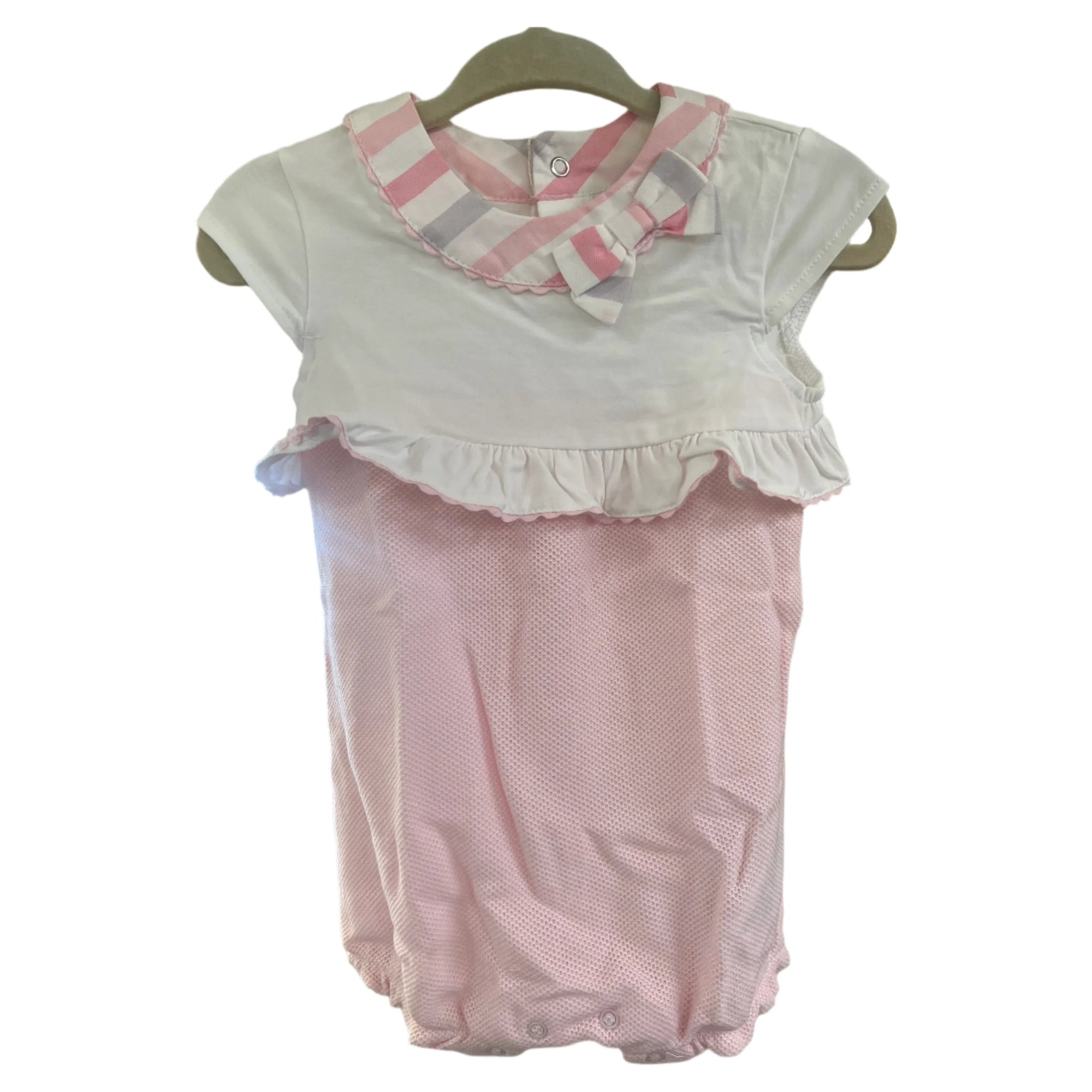 Pink white romper short - Zinnias Gift Boutique
