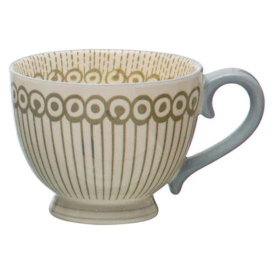 10 oz. Stoneware Mug w/ Pattern - Zinnias Gift Boutique