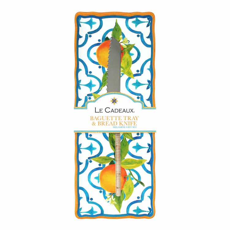 Baguette Tray with Bread Knife Gift Set Valencia - Zinnias Gift Boutique