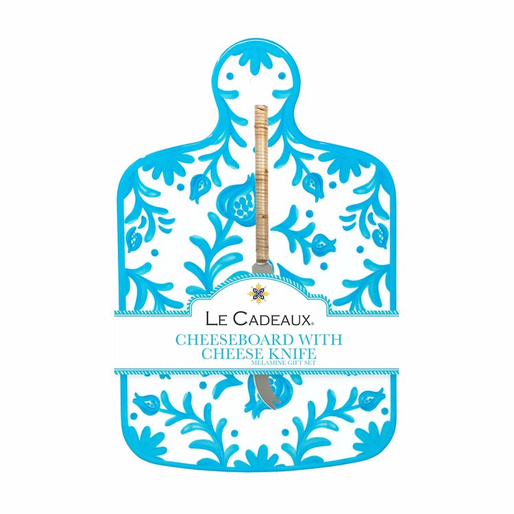 Cheese Board Textured with Cheese Knife Gift Set Sicily Teal - Zinnias Gift Boutique