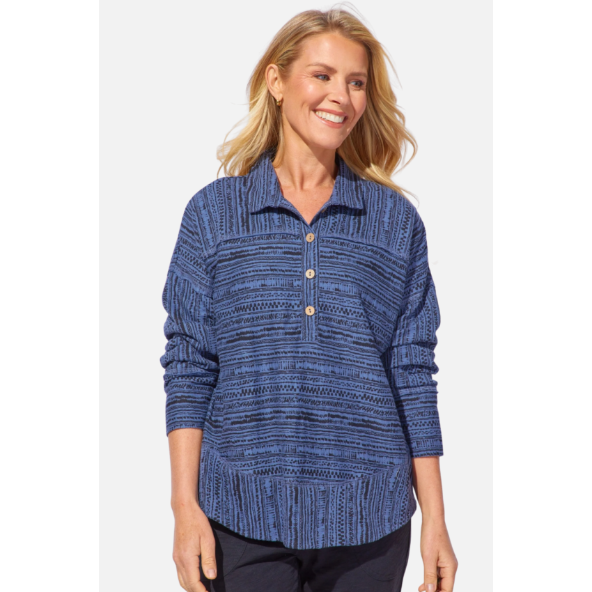 Cotton Slub Pullover DENIM - Zinnias Gift Boutique