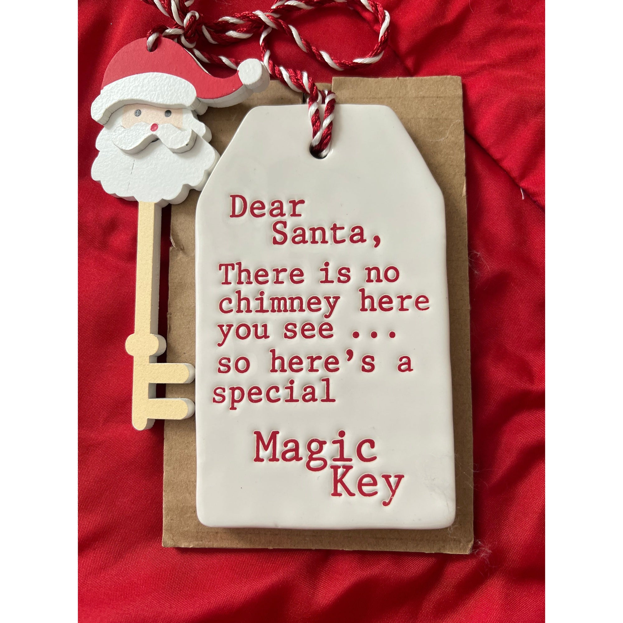 Ceramic Santa Key Ornament (no chimney) - Zinnias Gift Boutique