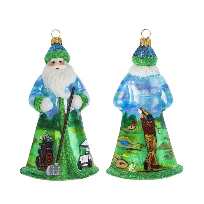 Hand Crafted Painted Glitterazzi Santa - Zinnias Gift Boutique
