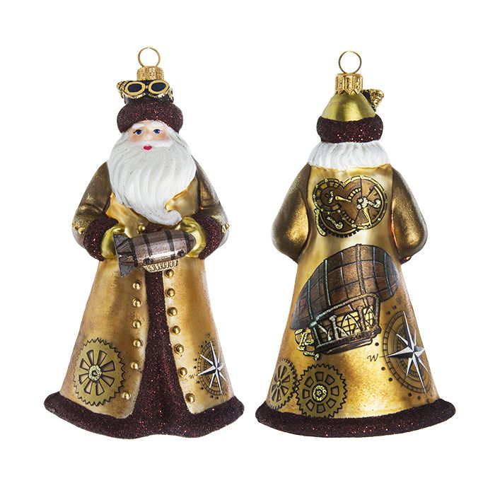 Hand Crafted Painted Glitterazzi Santa - Zinnias Gift Boutique
