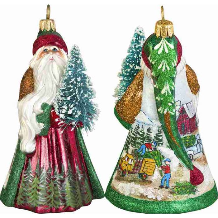 Hand Crafted Painted Glitterazzi Santa - Zinnias Gift Boutique