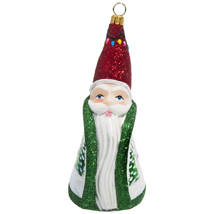 Hand Crafted Painted Glitterazzi Santa - Zinnias Gift Boutique