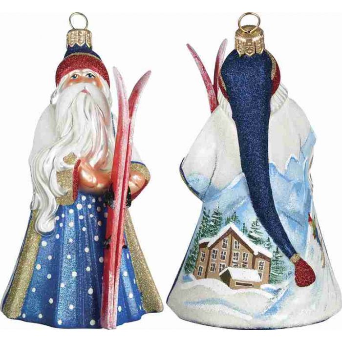Hand Crafted Painted Glitterazzi Santa - Zinnias Gift Boutique