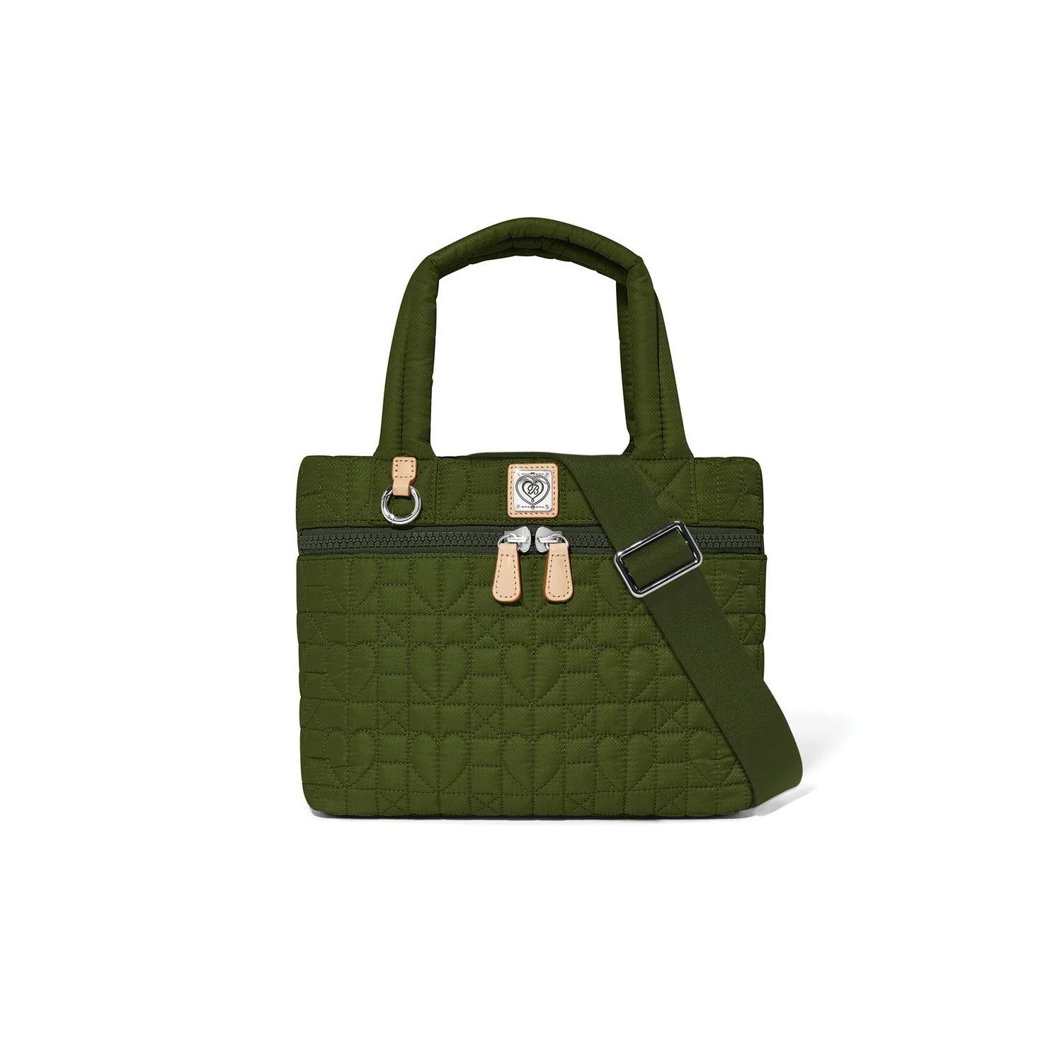 Brighton Adrienne small tote bag in soft leather with top handles and silver hardware, displayed on a neutral background.