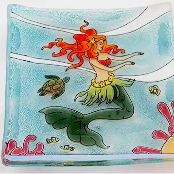 Fused glass trinket dish - Zinnias Gift Boutique