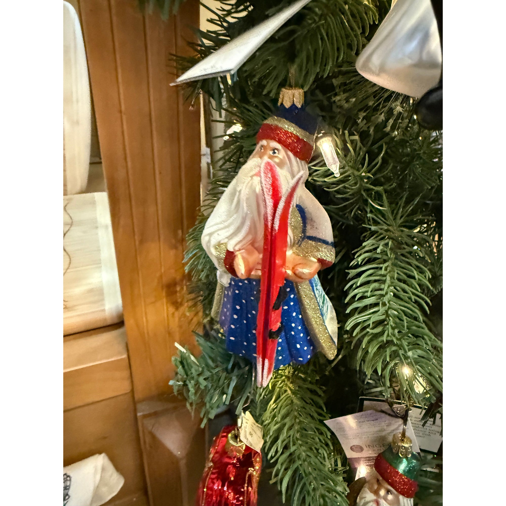 Hand Crafted Painted Glitterazzi Santa - Zinnias Gift Boutique