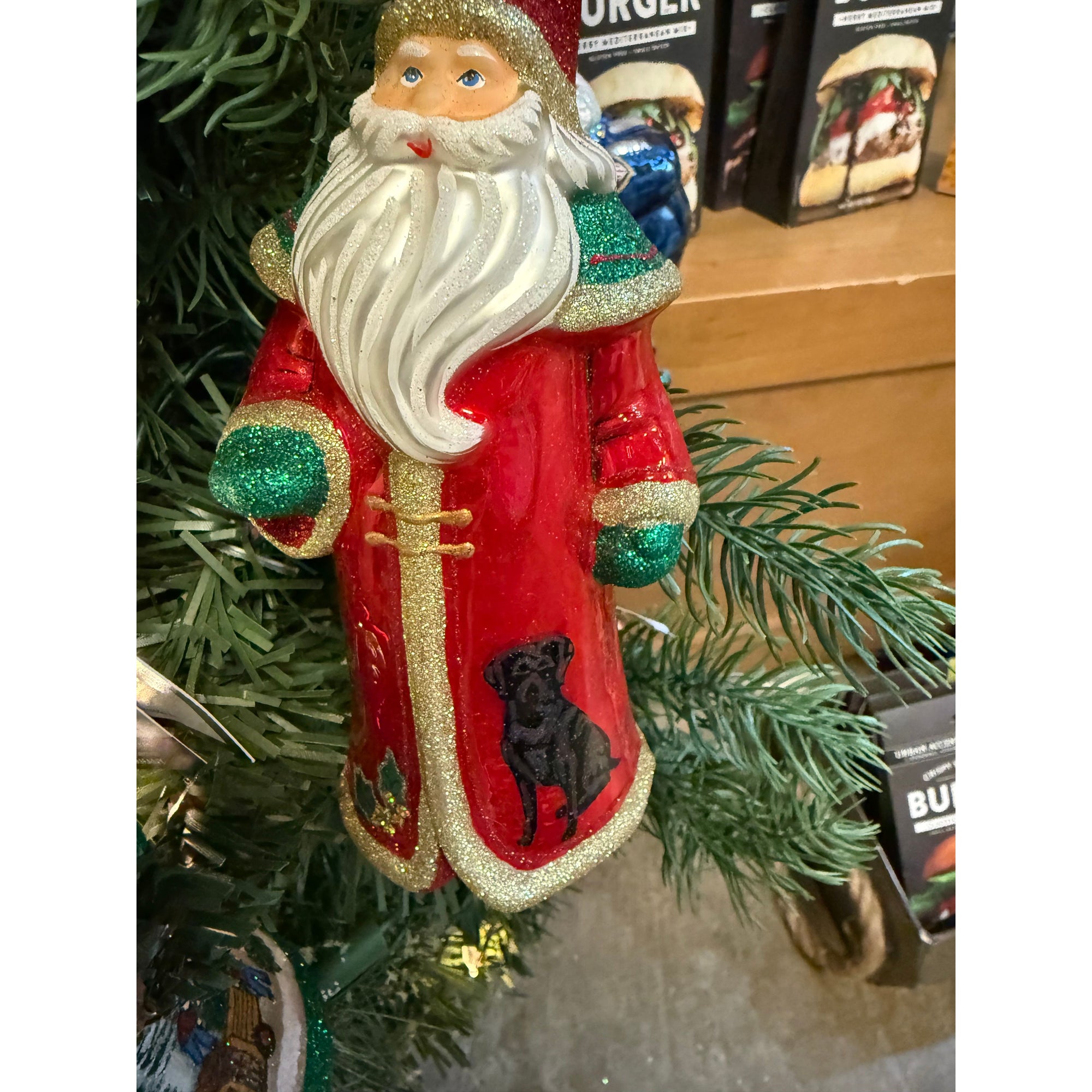 Hand Crafted Painted Glitterazzi Santa - Zinnias Gift Boutique