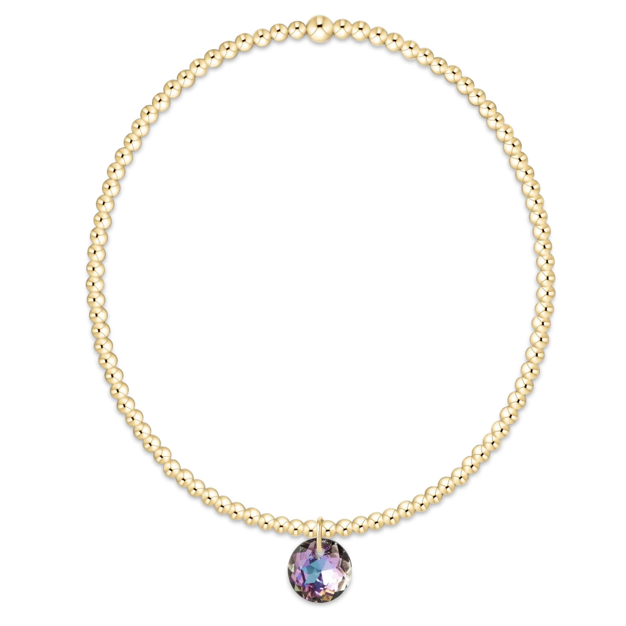classic gold 2mm bracelet - reflection small charm