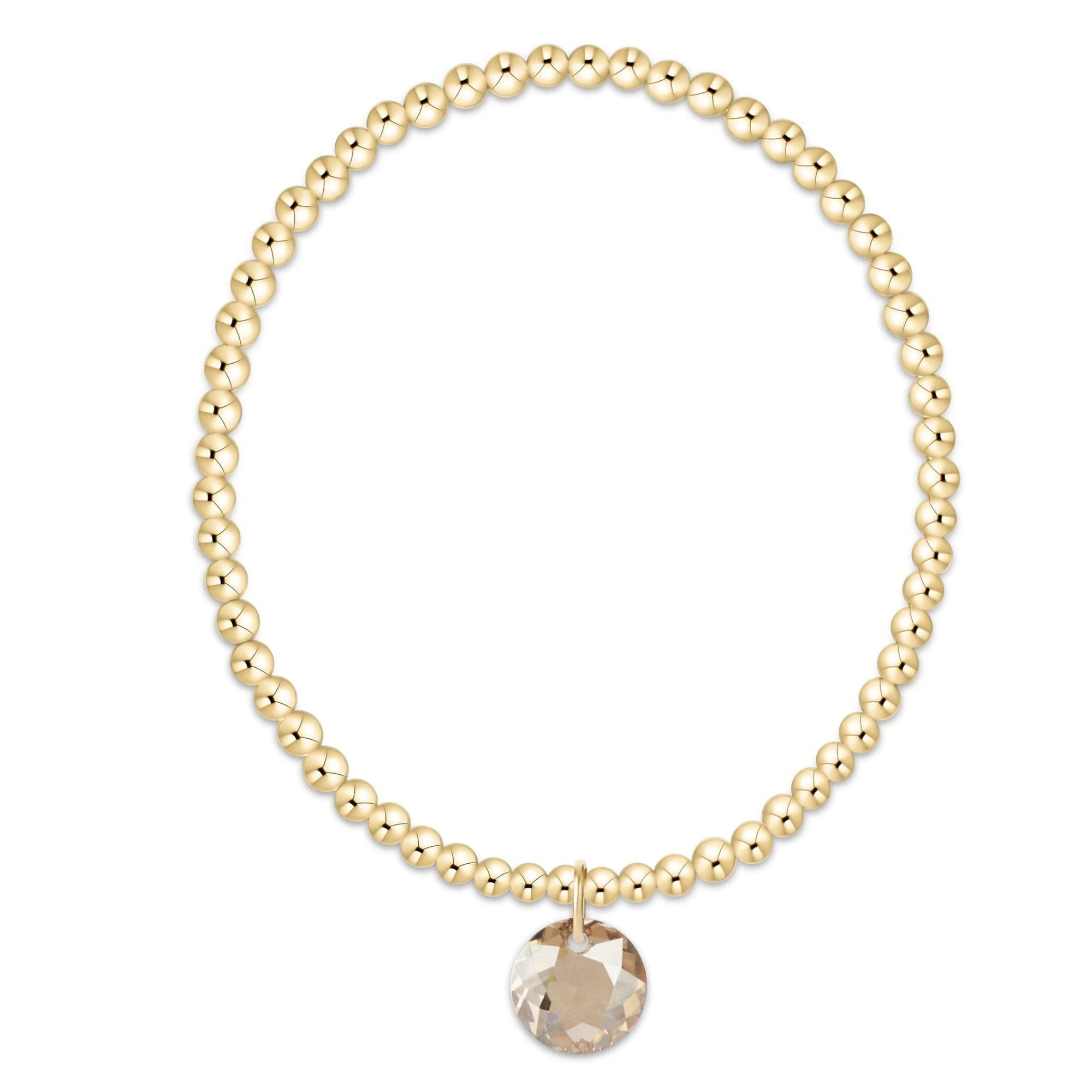 classic gold 3mm bracelet - reflection charm