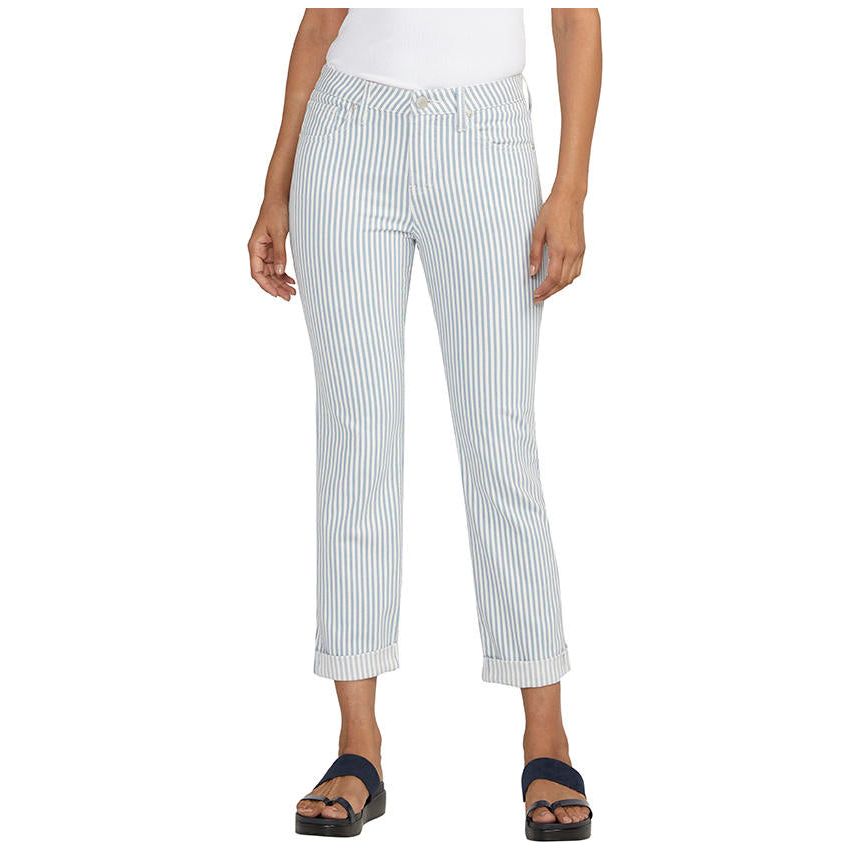 Carter Mid Rise Girlfriend - Railroad Stripe - Zinnias Gift Boutique