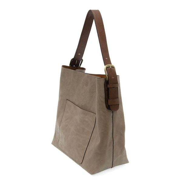 New Heathered Grey Hobo Coffee Handle Handbag - Zinnias Gift Boutique
