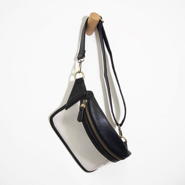 Clear Sylvie Sling/Belt  Bag Black - Zinnias Gift Boutique