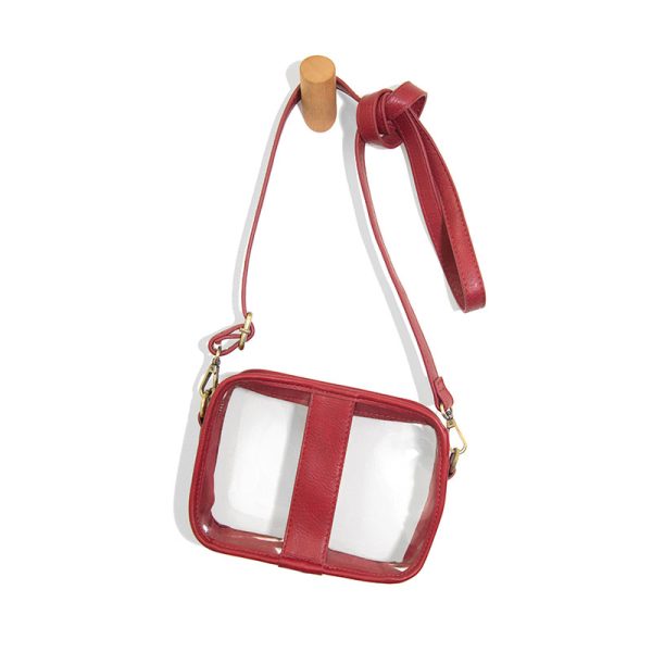 Clear Rita Camera Bag Red - Zinnias Gift Boutique