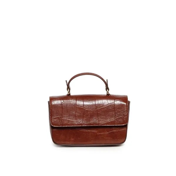 Wilma Faux Croc Mini Flap Top Handle Crossbody